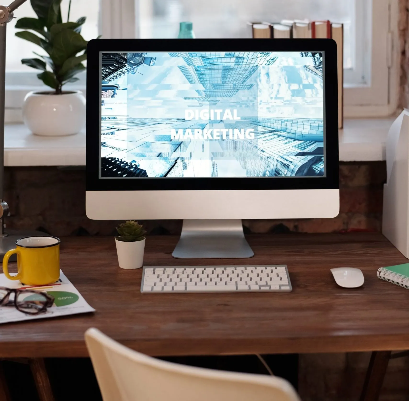 Digital Marketing graphic displayed on a computer screen