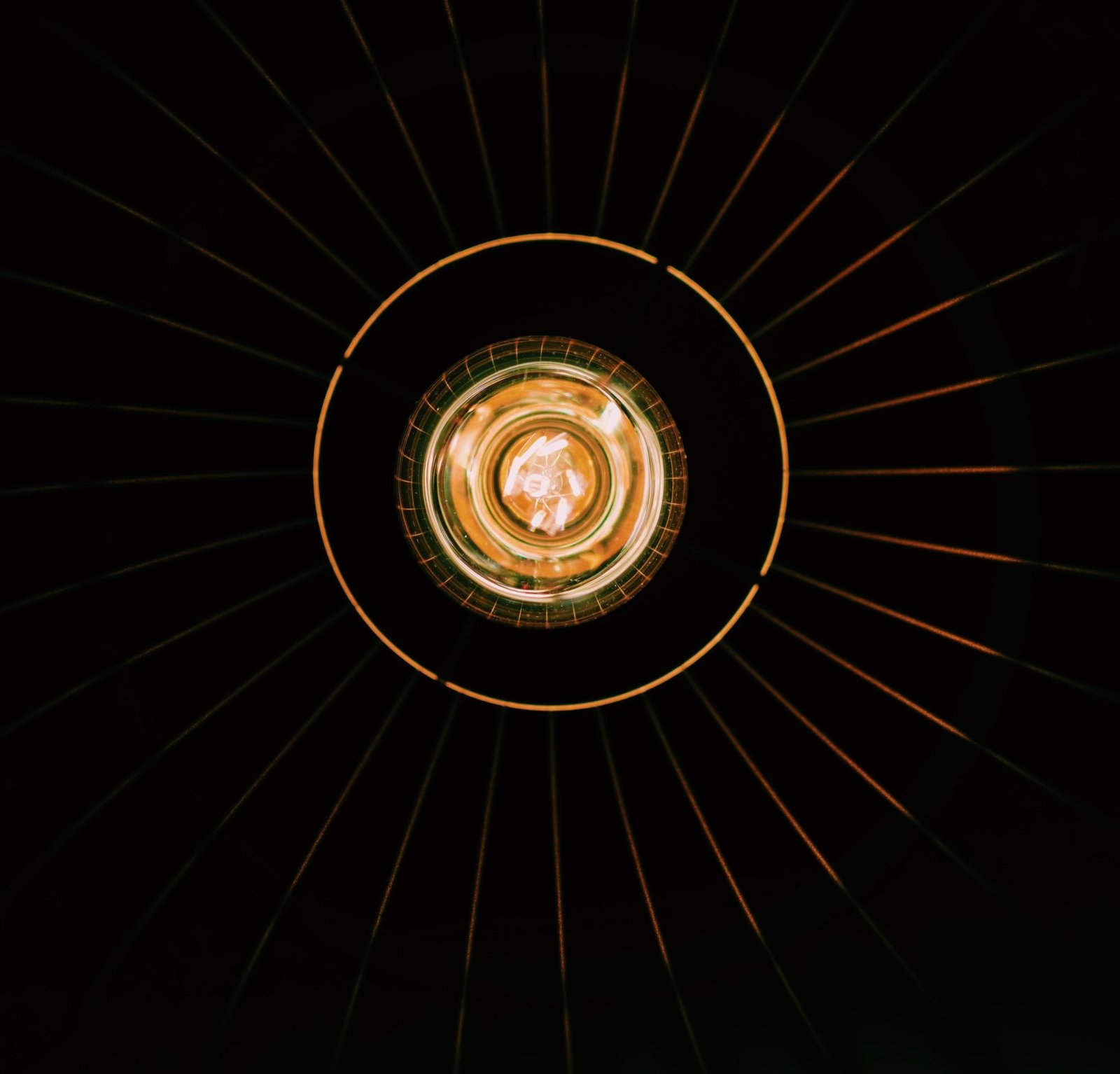 artificial light shining through a circular pattern