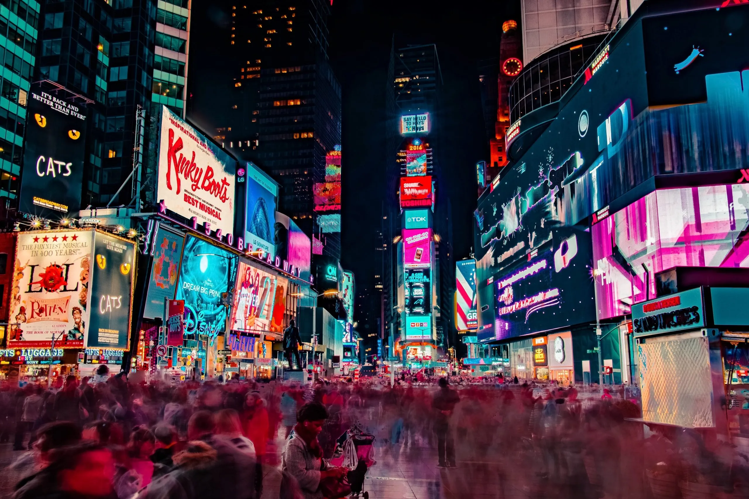 new york times square at night