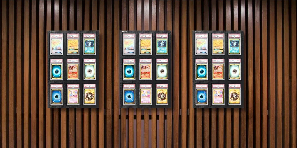 Vaulted Display Case side by side with graded pokemon cards.