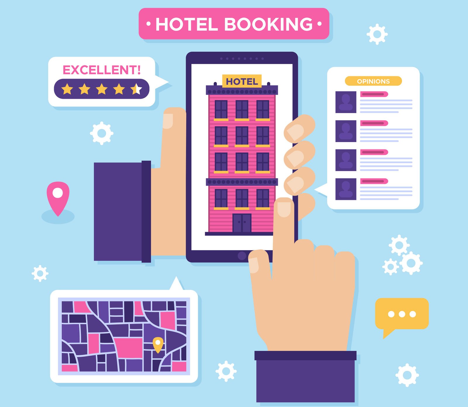 Booking a hotel on a travel app