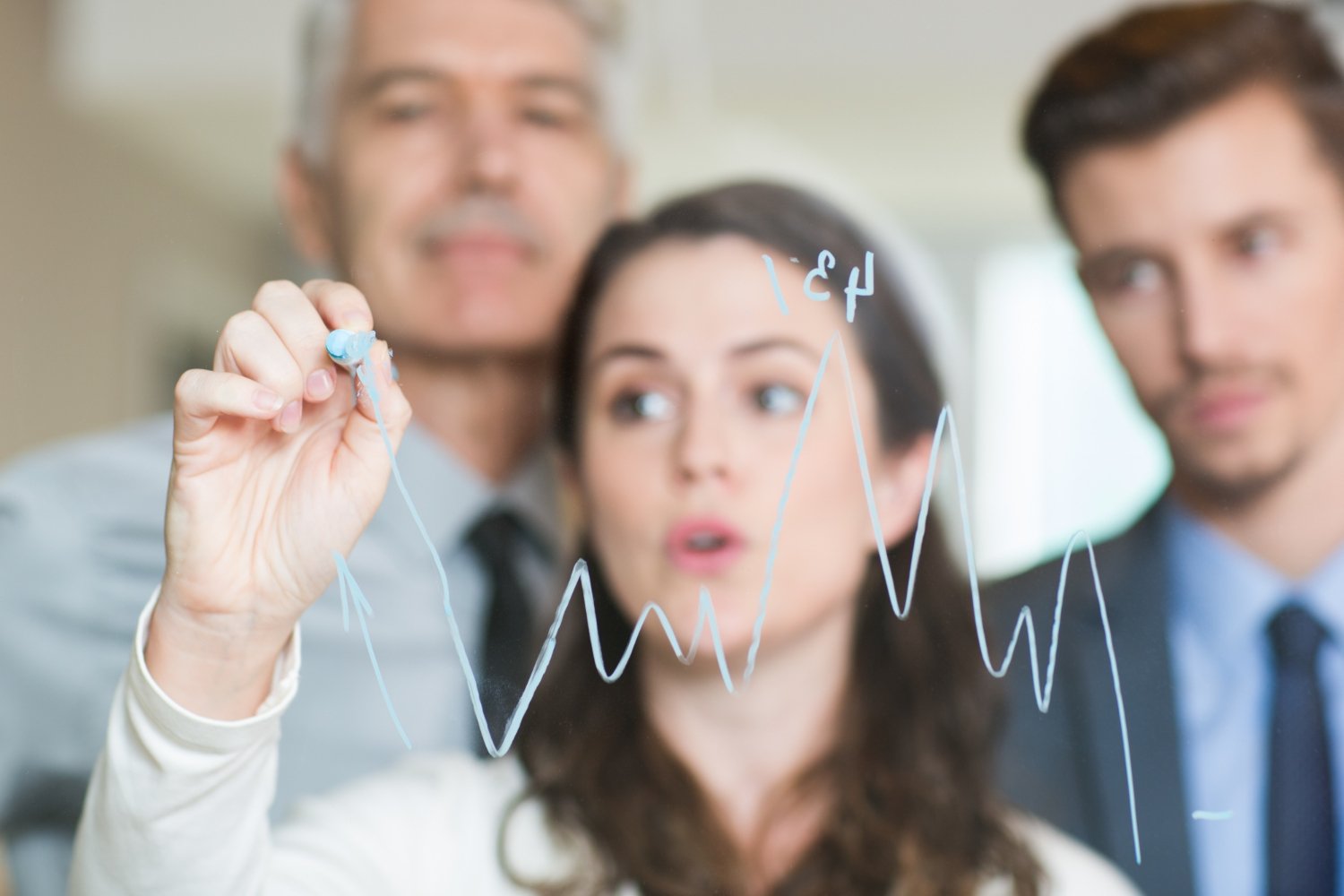 People drawing graph